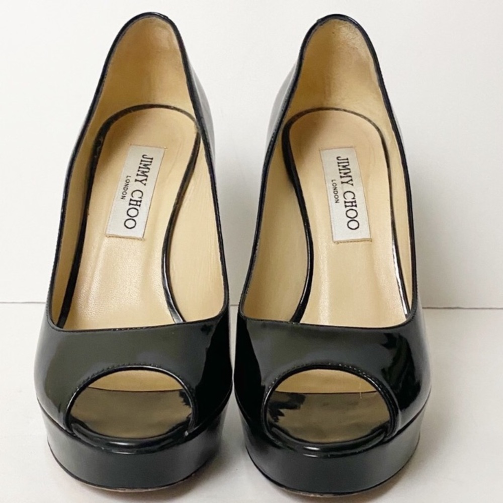SOLD Jimmy Choo | Crown Peep Toe Platform Patent - Picture 11 of 16